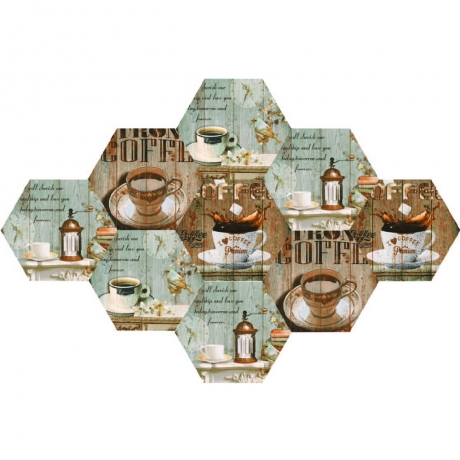 HEXAGON POTTERY TILE MIX GHEXM 26106